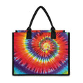 Colorful Hippie Tie Dye Print Canvas Tote Bag