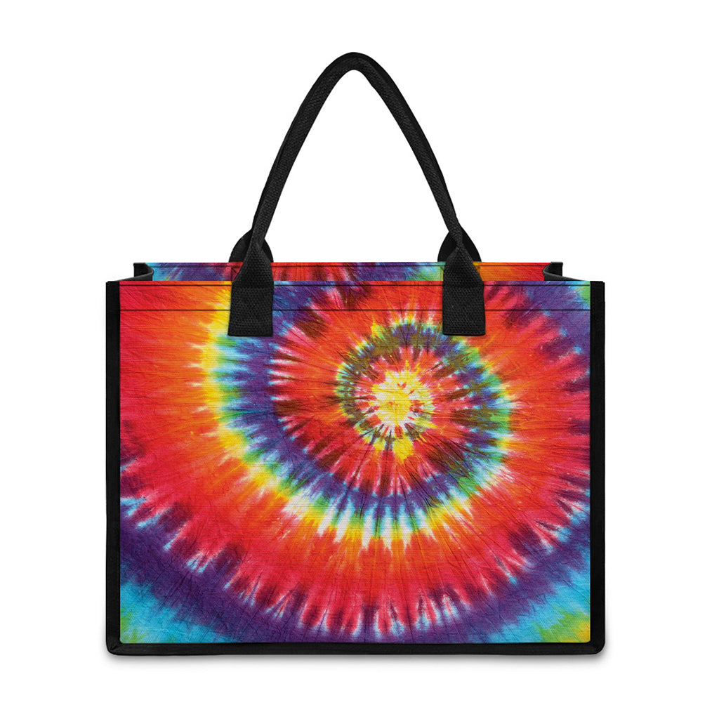 Colorful Hippie Tie Dye Print Canvas Tote Bag