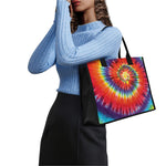 Colorful Hippie Tie Dye Print Canvas Tote Bag