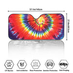 Colorful Hippie Tie Dye Print Car Windshield Sun Shade