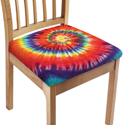 Colorful Hippie Tie Dye Print Chair Cushion Cover