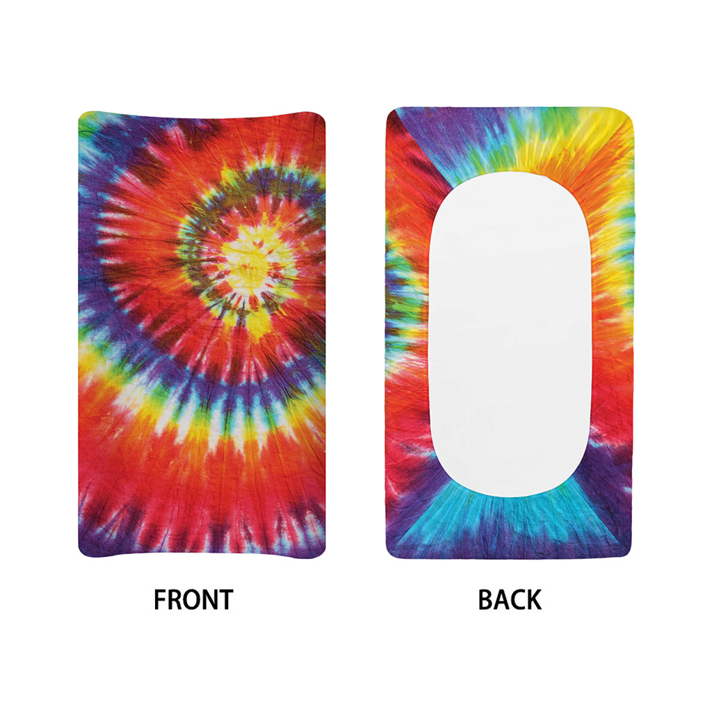 Colorful Hippie Tie Dye Print Changing Pad Cover
