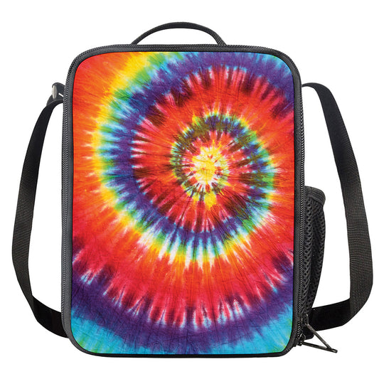 Colorful Hippie Tie Dye Print Crossbody Lunch Bag