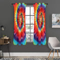 Colorful Hippie Tie Dye Print Grommet Curtain Panels