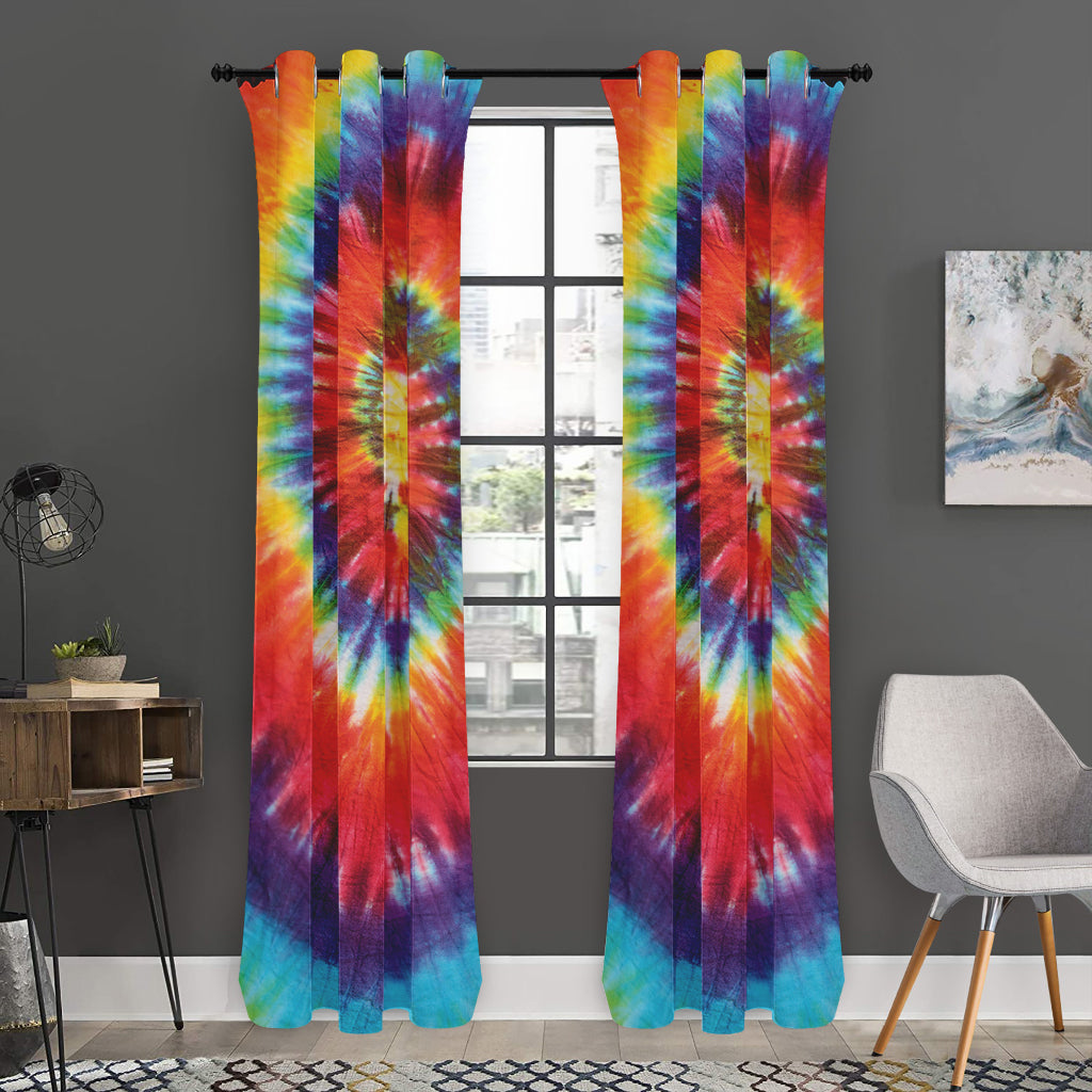 Colorful Hippie Tie Dye Print Curtain