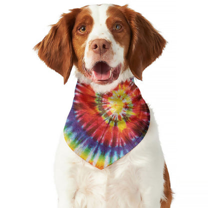 Colorful Hippie Tie Dye Print Dog Bandana