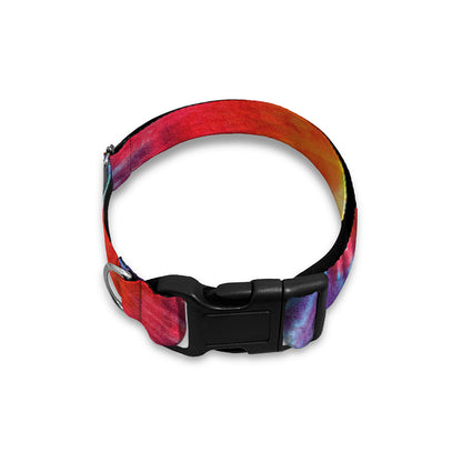 Colorful Hippie Tie Dye Print Dog Collar