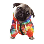 Colorful Hippie Tie Dye Print Dog Zip Up Hoodie