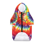 Colorful Hippie Tie Dye Print Dog Zip Up Hoodie