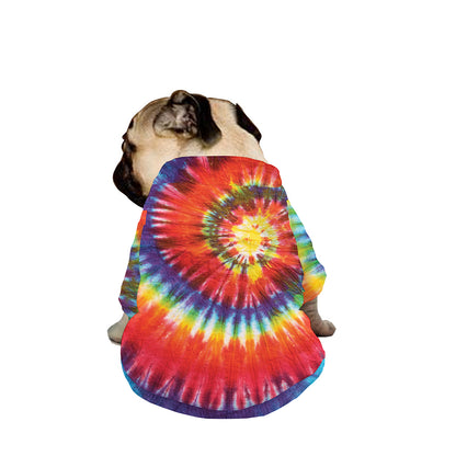 Colorful Hippie Tie Dye Print Dog Zip Up Jacket