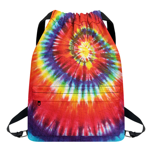 Colorful Hippie Tie Dye Print Drawstring Backpack
