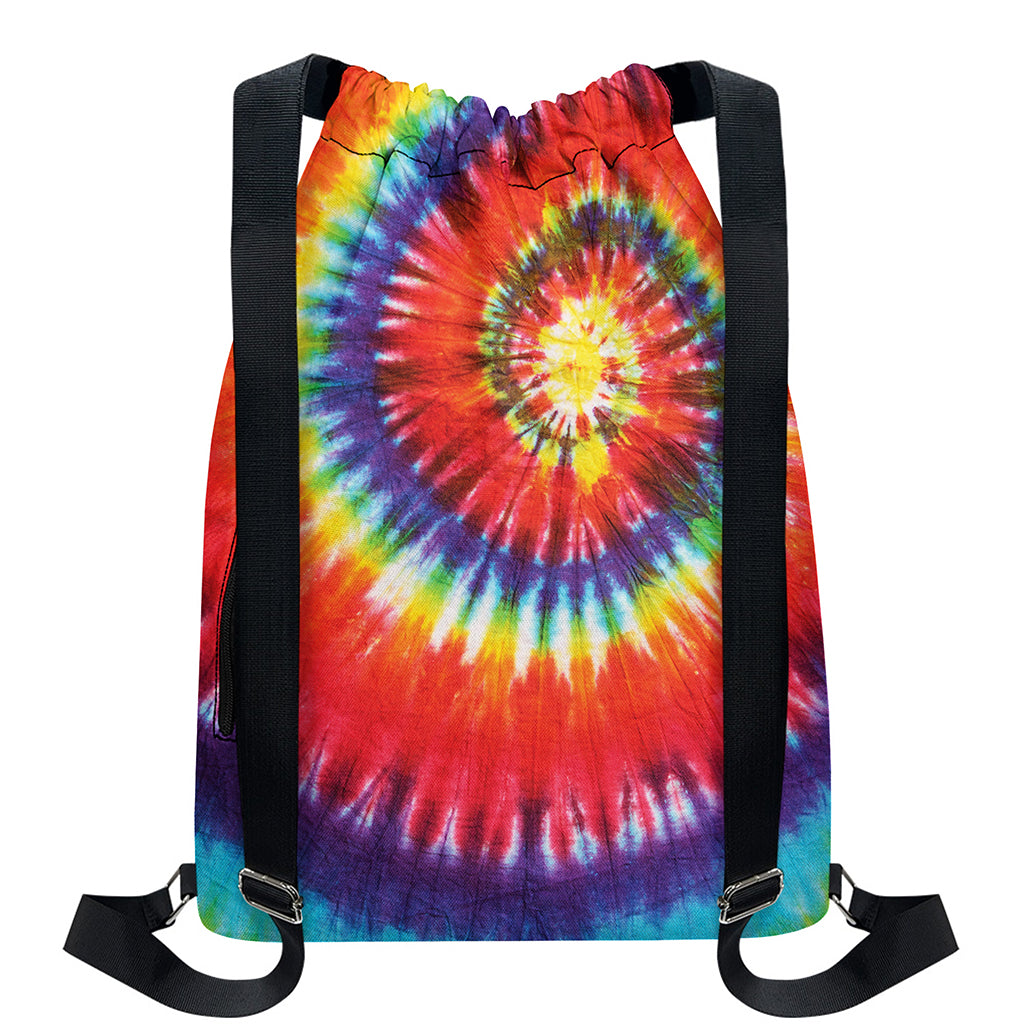 Colorful Hippie Tie Dye Print Drawstring Backpack