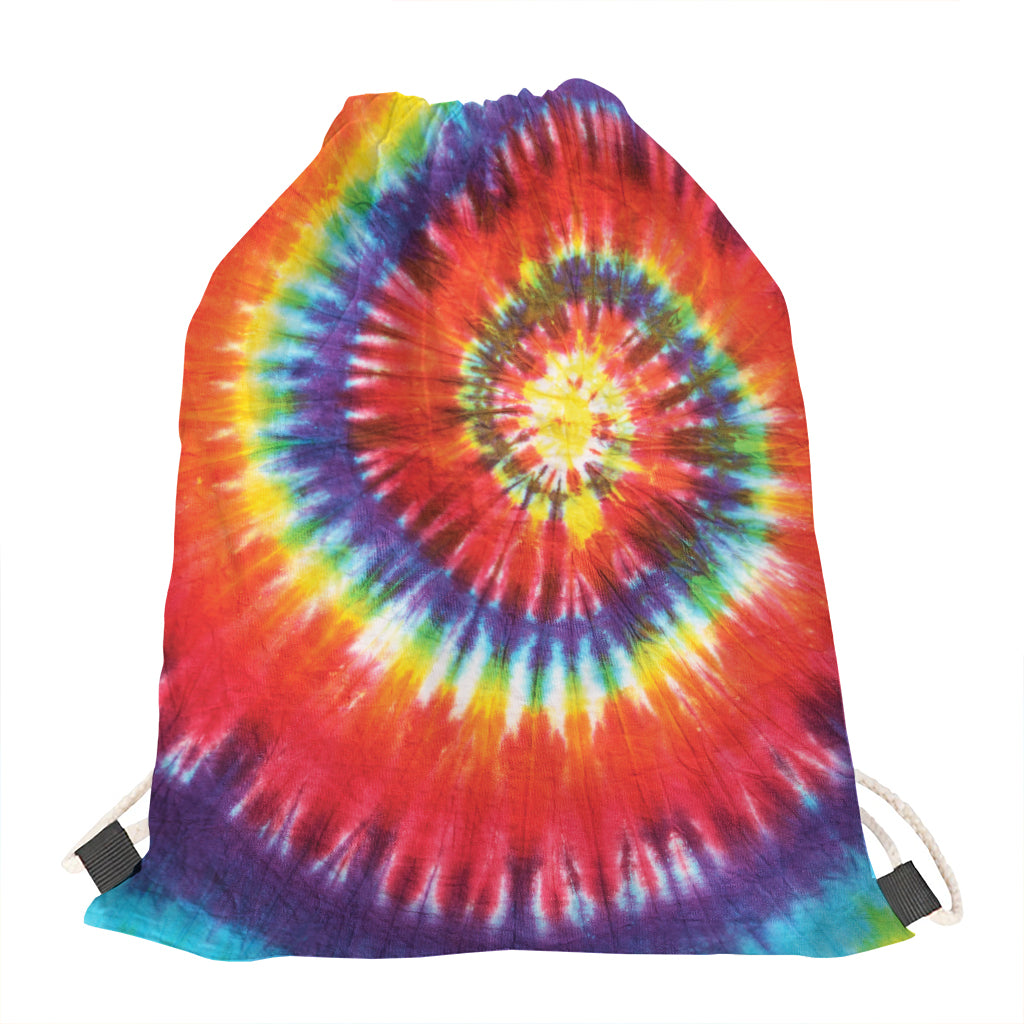 Colorful Hippie Tie Dye Print Drawstring Bag