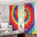 Colorful Hippie Tie Dye Print Extra Wide Grommet Curtains