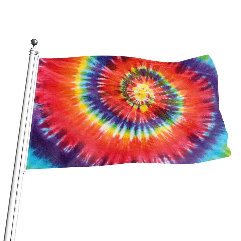 Colorful Hippie Tie Dye Print Flag