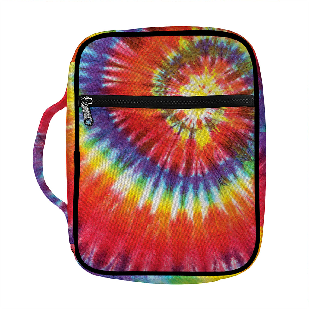 Colorful Hippie Tie Dye Print Front Pocket Bible Bag