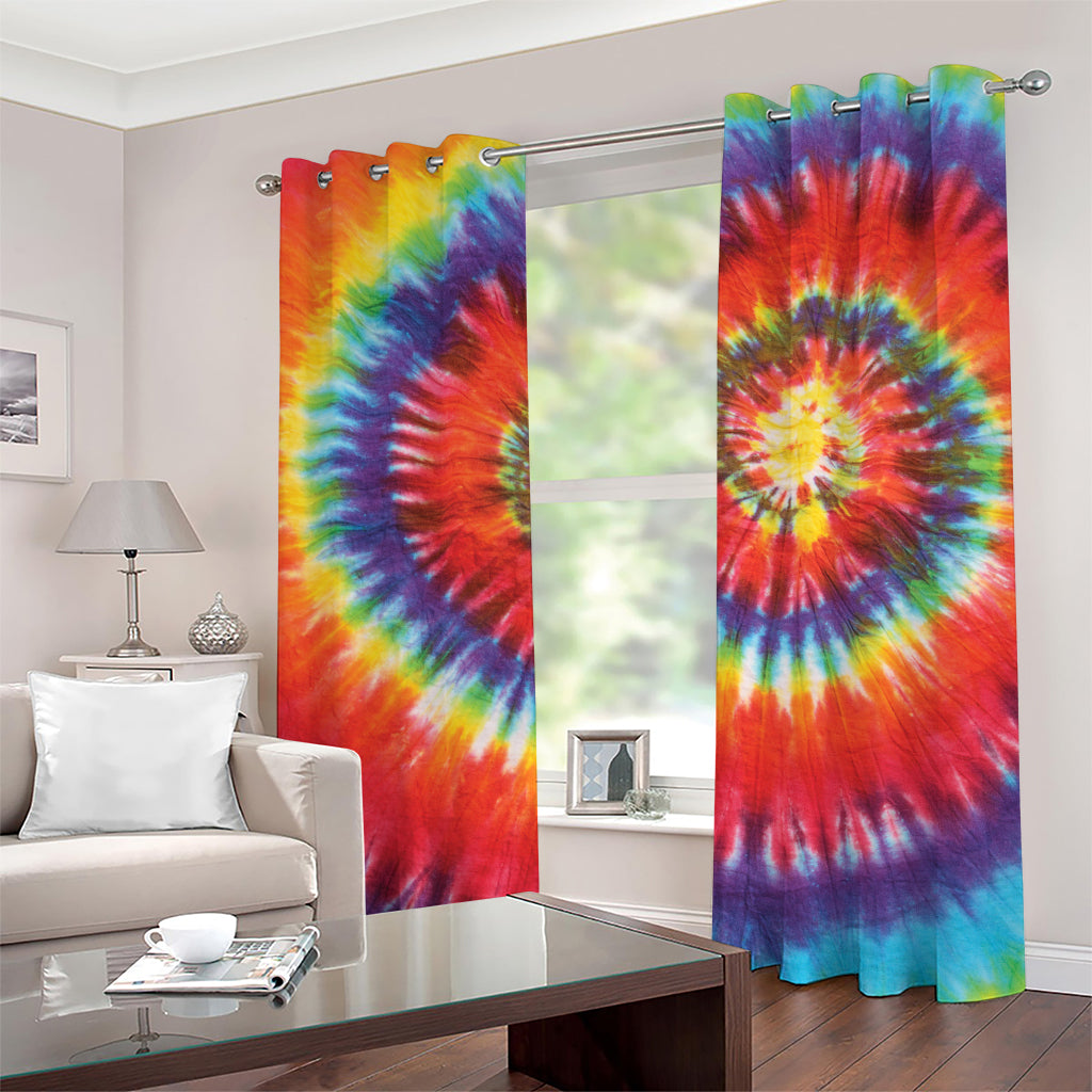 Colorful Hippie Tie Dye Print Grommet Curtains