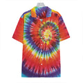 Colorful Hippie Tie Dye Print Hawaiian Shirt