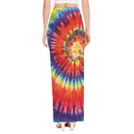 Colorful Hippie Tie Dye Print High Slit Maxi Skirt