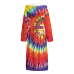 Colorful Hippie Tie Dye Print Hooded Bathrobe