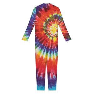 Colorful Hippie Tie Dye Print Jumpsuit