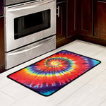 Colorful Hippie Tie Dye Print Kitchen Mat