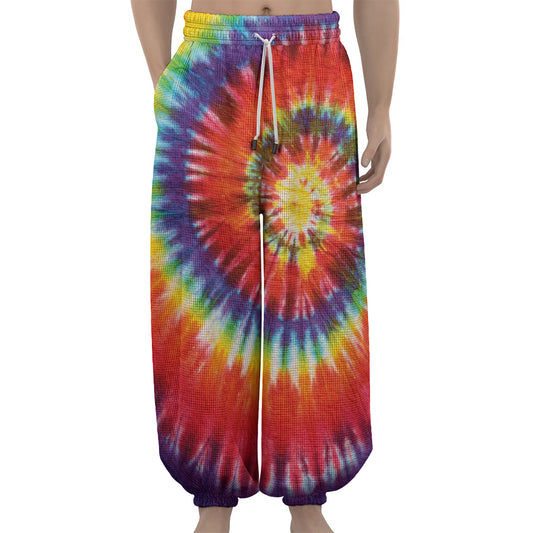 Colorful Hippie Tie Dye Print Lantern Pants