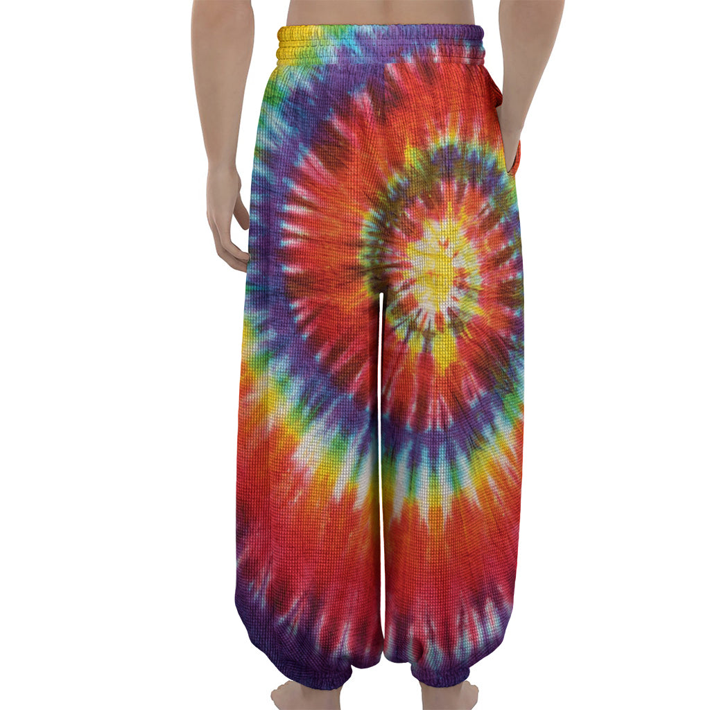 Colorful Hippie Tie Dye Print Lantern Pants