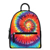 Colorful Hippie Tie Dye Print Leather Backpack