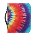 Colorful Hippie Tie Dye Print Leather Bible Cover
