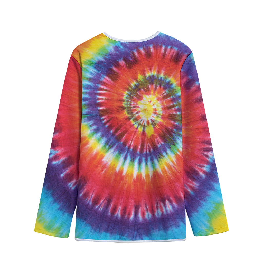 Colorful Hippie Tie Dye Print Long Sleeve Short Coat