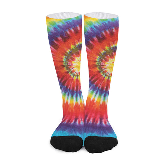 Colorful Hippie Tie Dye Print Long Socks