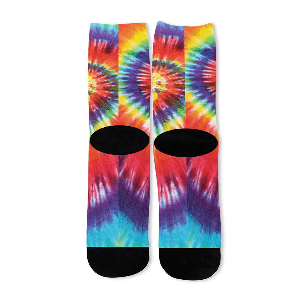 Colorful Hippie Tie Dye Print Long Socks