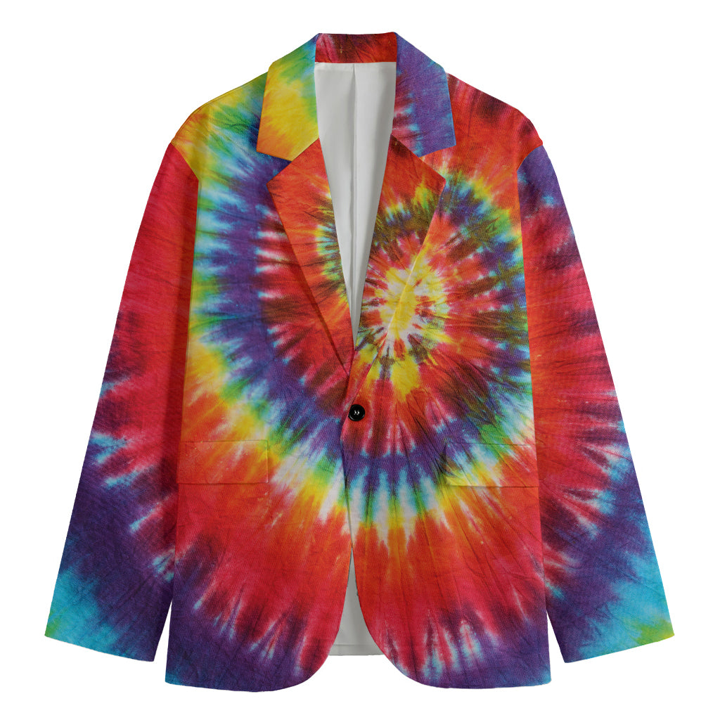 Colorful Hippie Tie Dye Print Men's Blazer