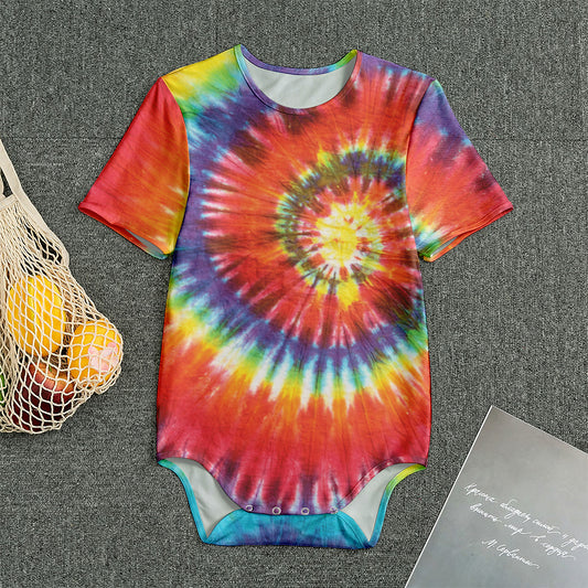 Colorful Hippie Tie Dye Print Men's Bodysuit