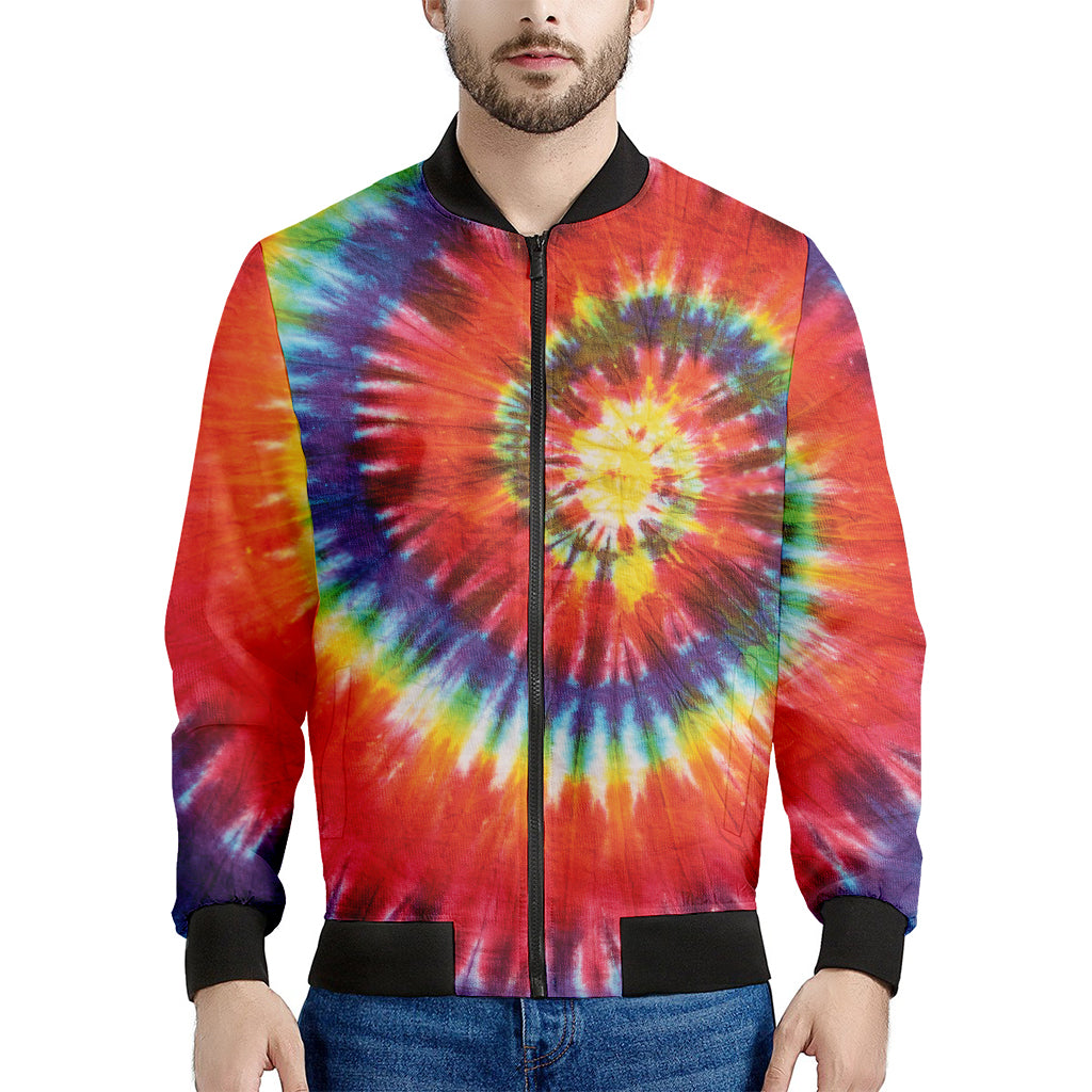 Colorful Hippie Tie Dye Print Men's Bomber Jacket