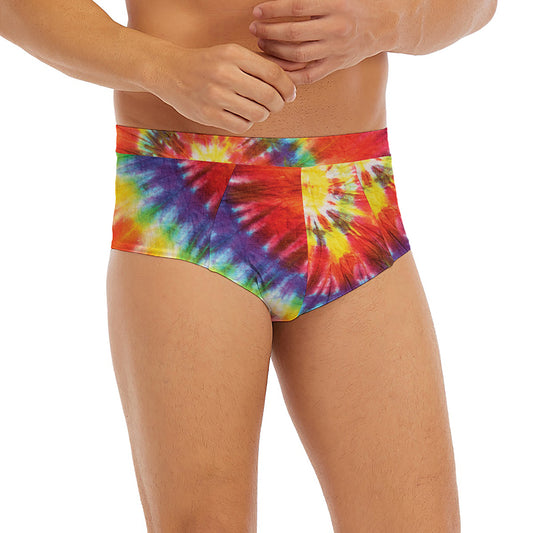 Colorful Hippie Tie Dye Print Men's Briefs