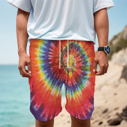 Colorful Hippie Tie Dye Print Men's Cargo Shorts