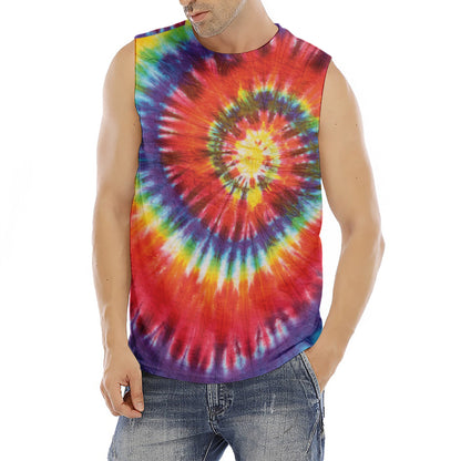 Colorful Hippie Tie Dye Print Men's Fitness Tank Top
