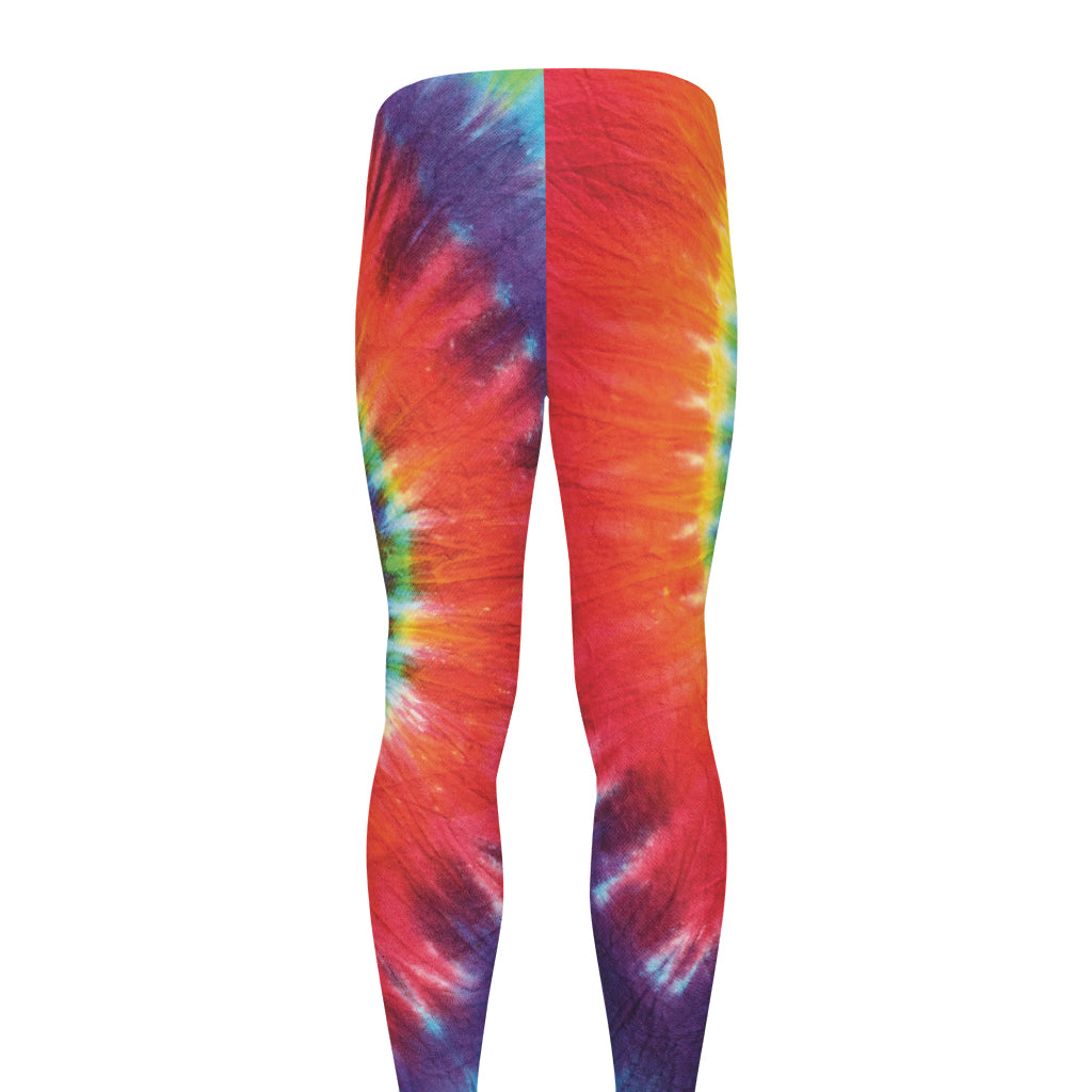 Colorful Hippie Tie Dye Print Men's leggings