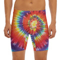 Colorful Hippie Tie Dye Print Men's Long Boxer Briefs