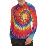 Colorful Hippie Tie Dye Print Men's Long Sleeve Rash Guard