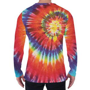 Colorful Hippie Tie Dye Print Men's Long Sleeve T-Shirt