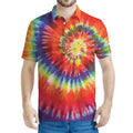 Colorful Hippie Tie Dye Print Men's Polo Shirt