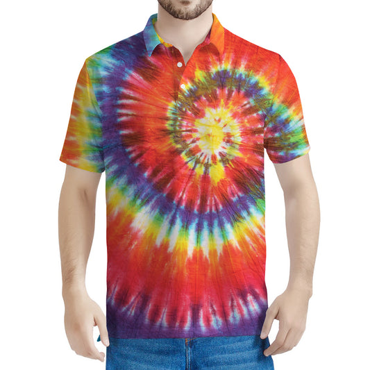 Colorful Hippie Tie Dye Print Men's Polo Shirt