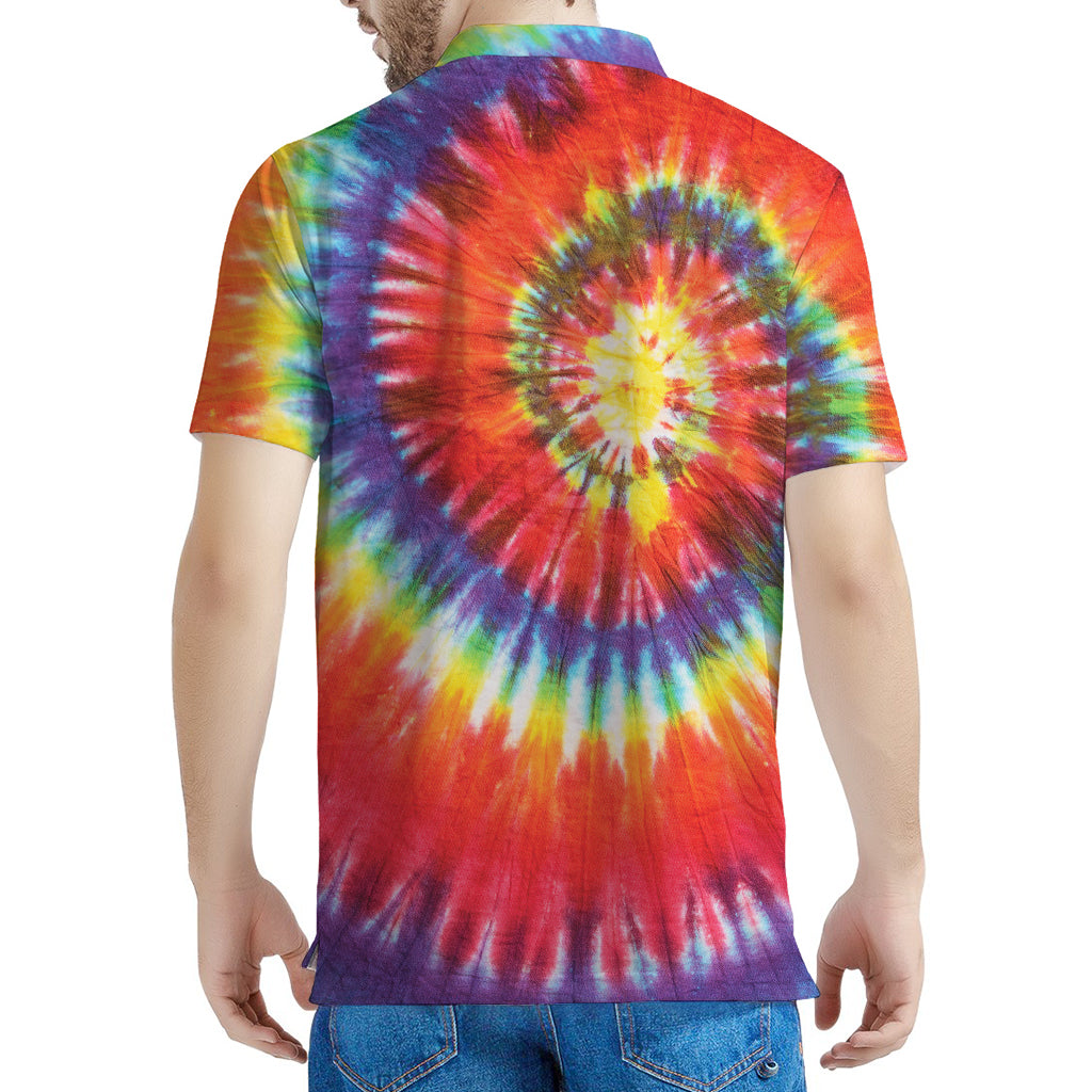 Colorful Hippie Tie Dye Print Men's Polo Shirt