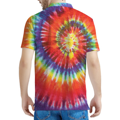 Colorful Hippie Tie Dye Print Men's Polo Shirt