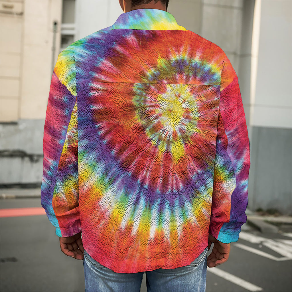 Colorful Hippie Tie Dye Print Men's Shirt Jacket