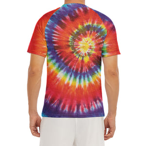 Colorful Hippie Tie Dye Print Men's Short Sleeve Rash Guard