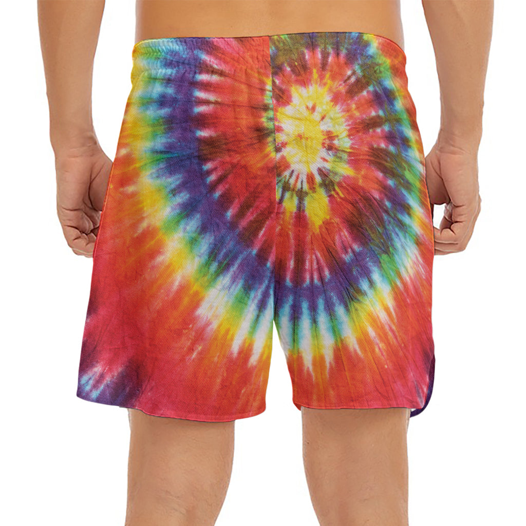 Colorful Hippie Tie Dye Print Men's Split Running Shorts